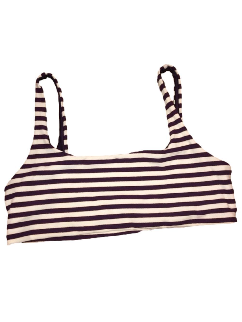 NWOT Agua Bendita Striped Purple & White Bikini Top Bralet Sz XL